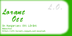 lorant ott business card