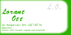 lorant ott business card